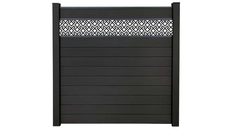 planeo Gardence Strong - BPC-Steckzaun Abstract Anthrazitgrau 180 x 180 cm