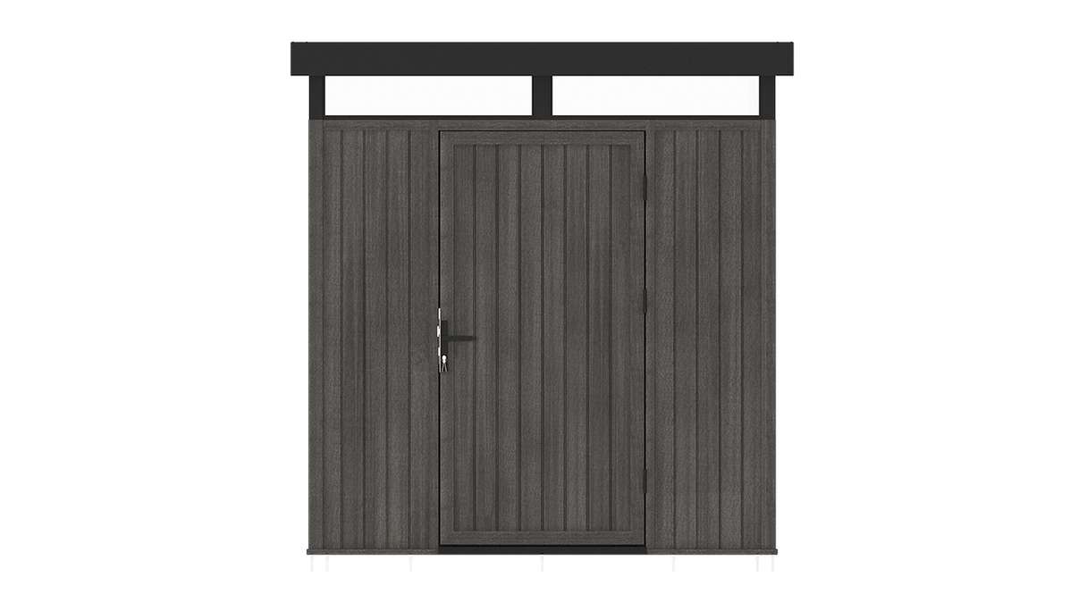 planeo WPC CoEx Flachdach Gartenhaus S - Dunkelgrau 208 x 200 x 226.5 cm
