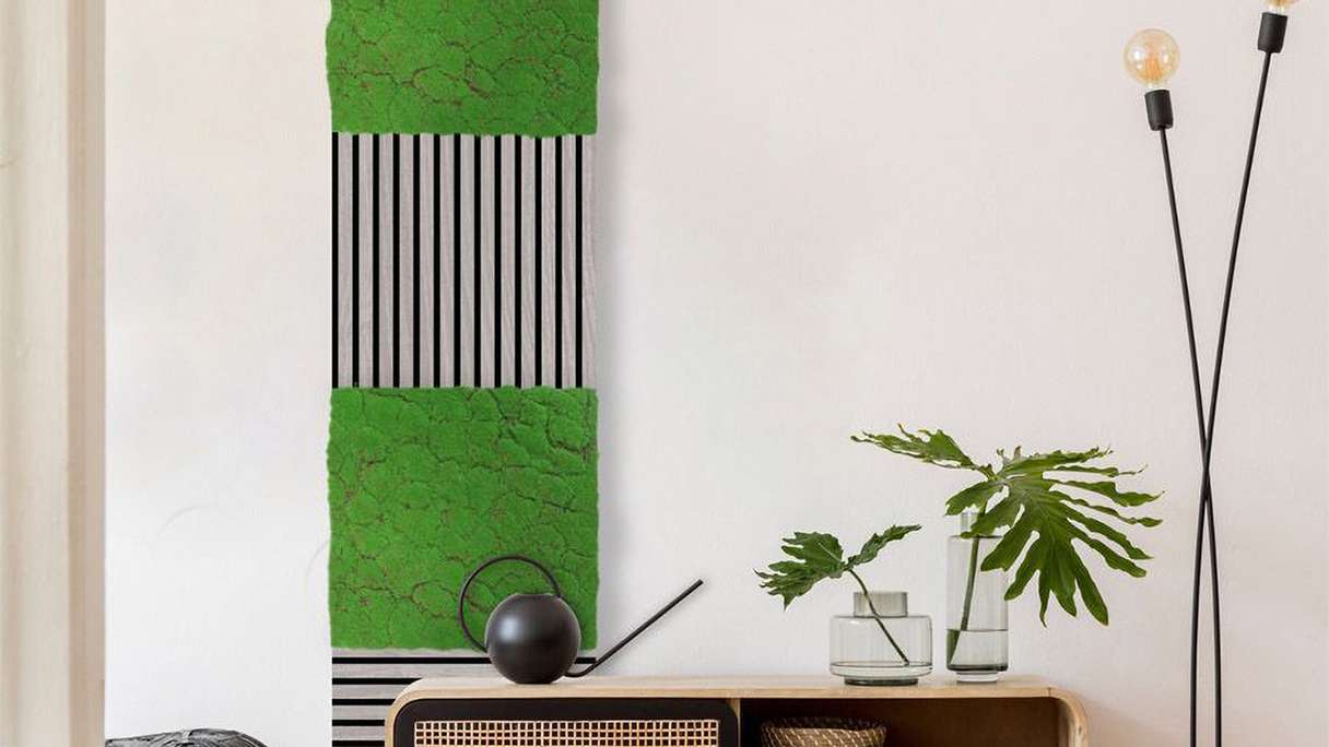 planeo Akustikpaneel - MixWall Moss Mood Forest Green 52 x 52 cm | Kunst-Moos (PLMW-30121A)