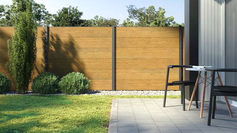 planeo Gardence Simply - PVC-Steckzaun Quadratisch Asteiche Natur