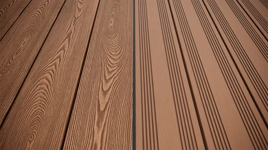 planeo SolidWood WPC Terrassendiele Massiv - Hellbraun 3m französisch/strukturiert