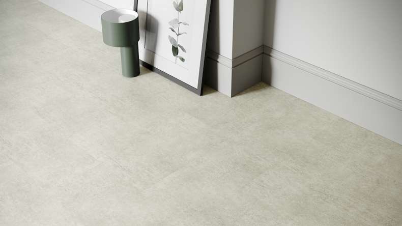 planeo Rigid Klick Vinyl - SolutionX 2in1 Betongrau Hell | Trittschalldämmung integr. (ECF-0099)