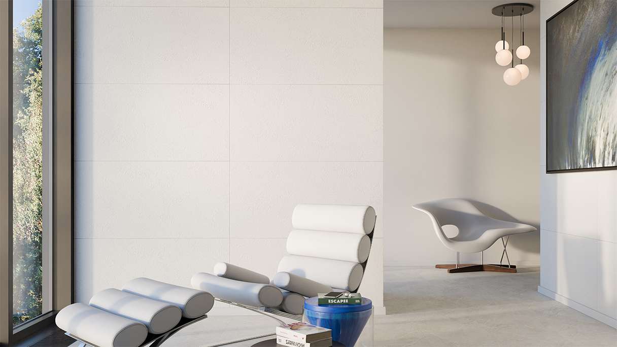 planeo Wandverkleidung SPC - CeraRock Tile Concrete White 120 x 60 cm
