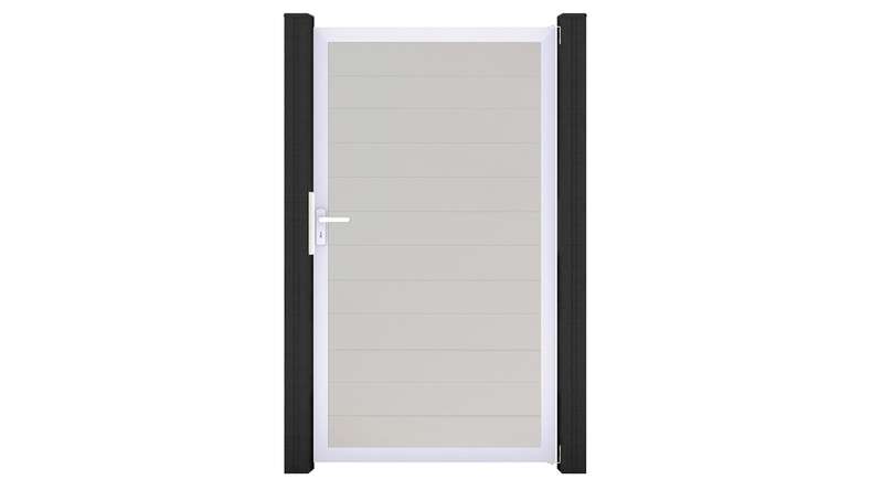 planeo Gardence Simply Small - PVC-Universaltor Weiss mit Alu-Rahmen in Silber | EV1 100 x 180 cm