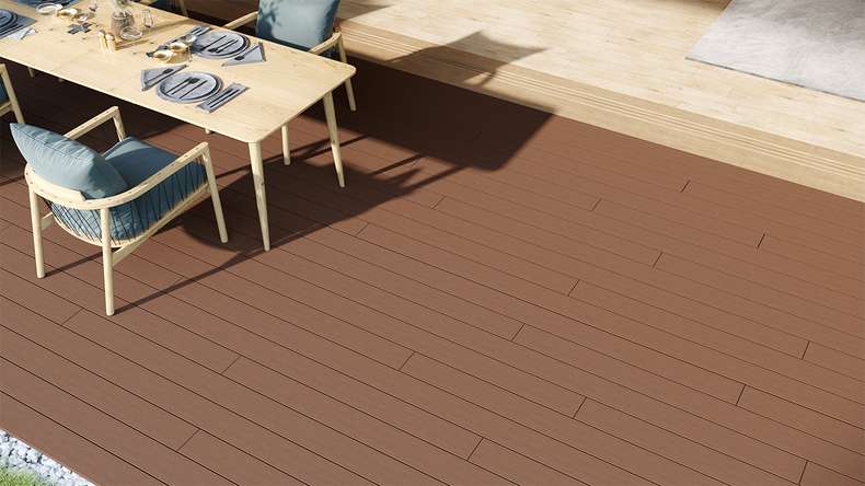 planeo LightWood WPC Terrassendiele Hohlkammer - Hellbraun 3.6m gerillt/genutet