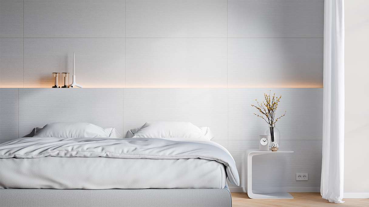 planeo Wandverkleidung SPC - CeraRock Tile Stripes Concrete White 120 x 60 cm