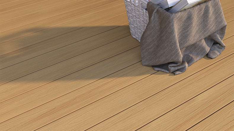 planeo WOODLine Nature - 3m WPC CoEx ummantelte Terrassendiele Verbundprofil leicht - Sand strukturiert/glatt gebürstet