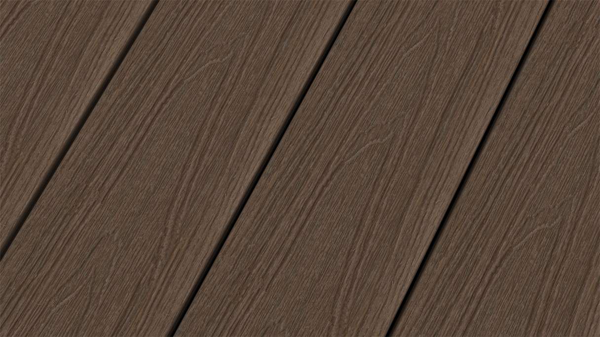 planeo WOODLine Nature - 3m WPC CoEx ummantelte Terrassendiele Verbundprofil leicht - Ipe Braun strukturiert/glatt gebürstet