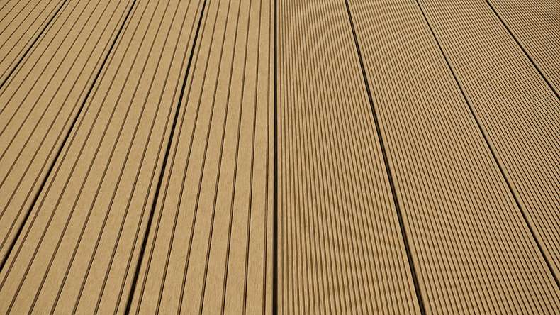 planeo LineWood WPC Terrassendiele Massiv - Erdbraun 4.8m gerillt/genutet