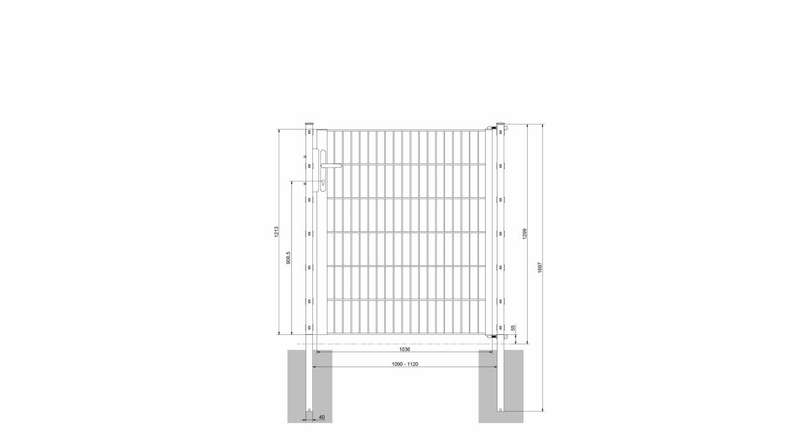 planeo Universaltor leicht 1-flg. Moosgrün H 1200 x B 1090 mm inkl. Torpfosten