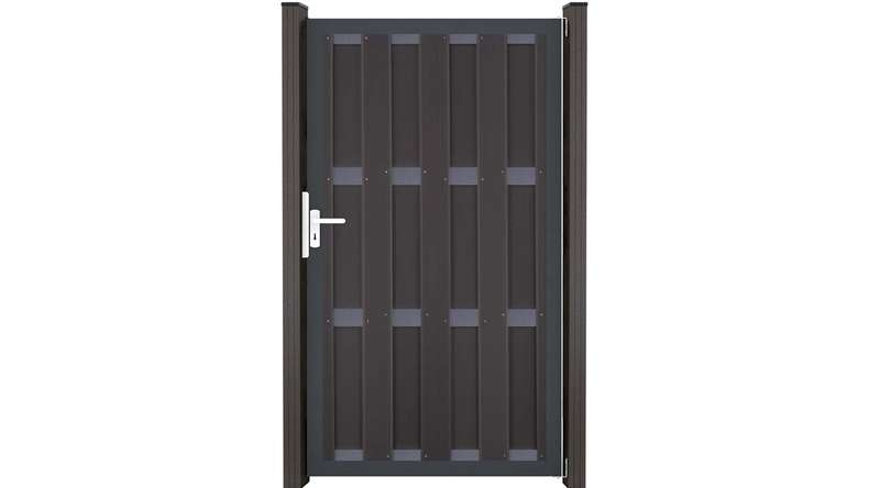 planeo Gardence Premade - BPC-Tor DIN Links Anthrazit 100 x 180 x 4,0cm - Rahmen Anthrazit