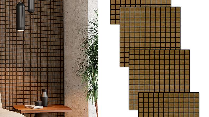 Skaben Akustikpaneele SilentWall Cube - Eiche Rustikal - 61 x 61 cm