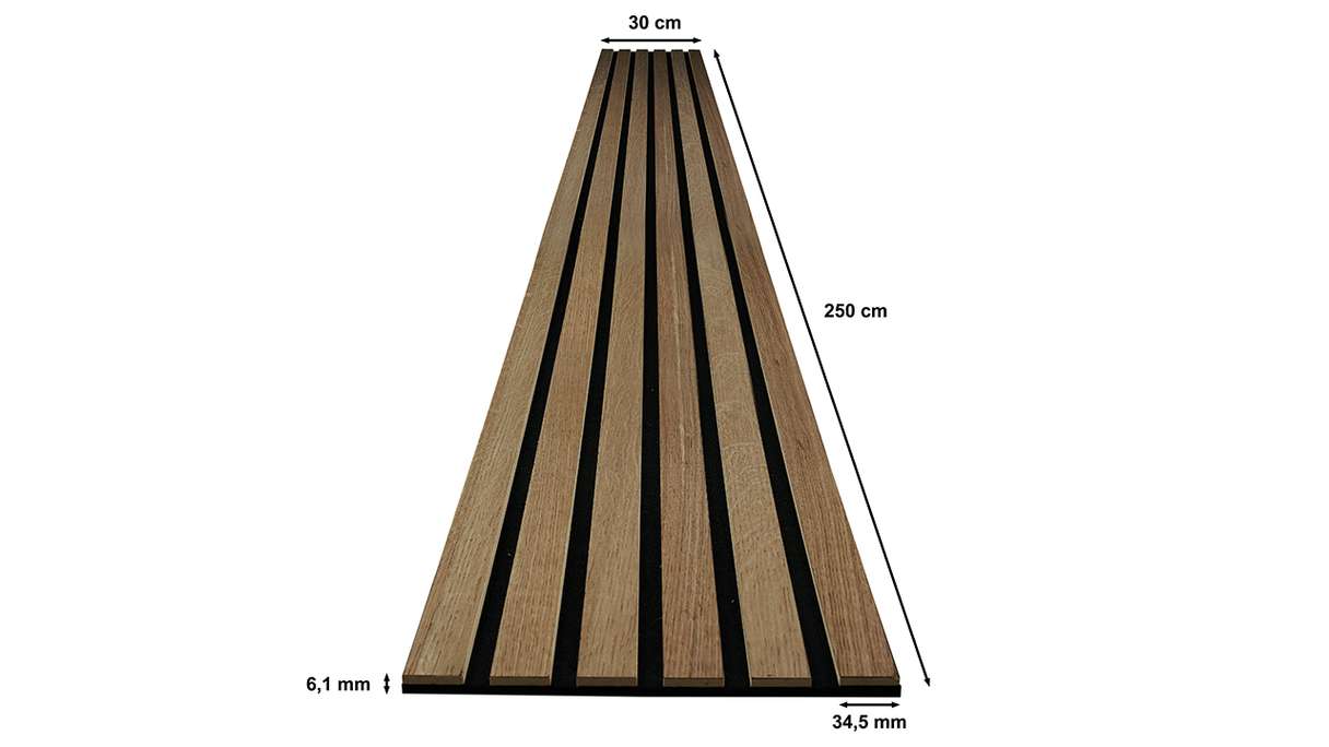 Skaben Akustikpaneele 6mm SilentWall Comfort Light - Eiche Rustikal - 250 x 30 cm