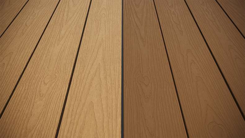 planeo CoEXWood WPC Terrassendiele Massiv ummantelt - Sand/Karamell 4.8m strukturiert