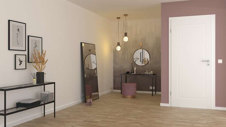 planeo Design-Innentür PUREA Essence 1 Weißlack 9003 Designkante | lackiert - 1985 x 610|735|860|985 mm