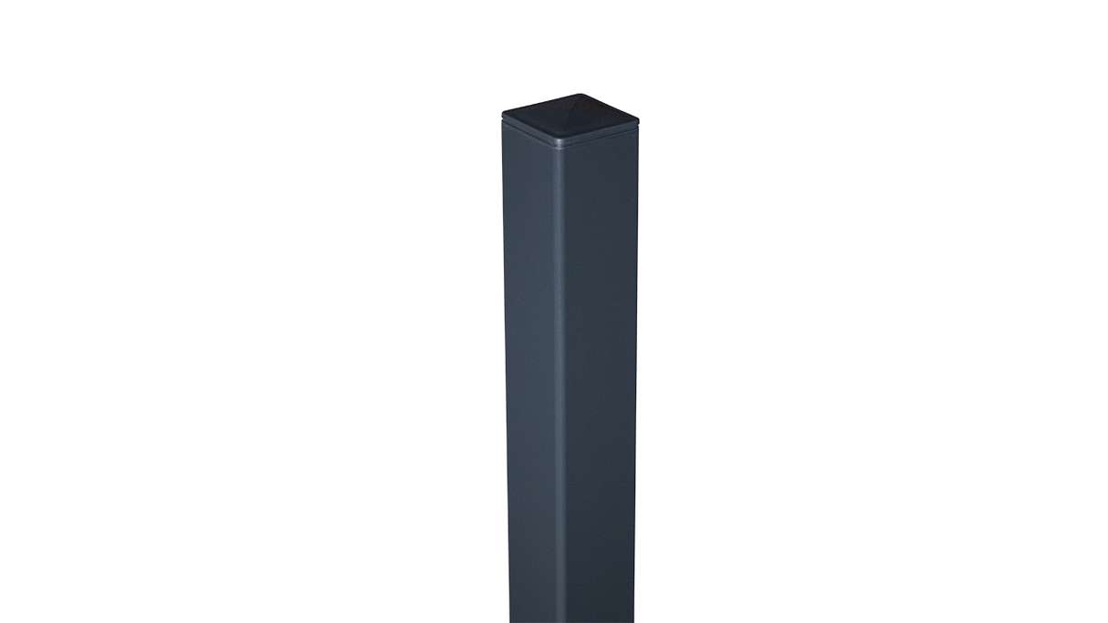 planeo Gardence Guard - Alu-Torpfosten speziell verstärkt zum Einbetonieren Anthrazit DB703 6x6x240cm inkl. Kappe
