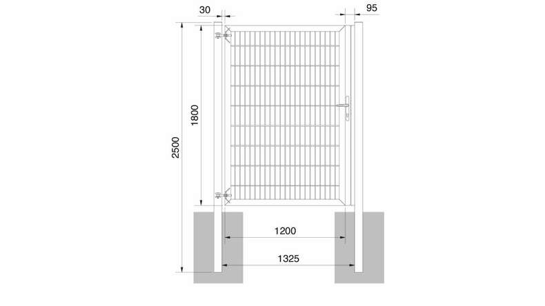 planeo Universaltor schwer 1-flg. Anthrazit H 1800 x B 1325 mm inkl. Torpfosten