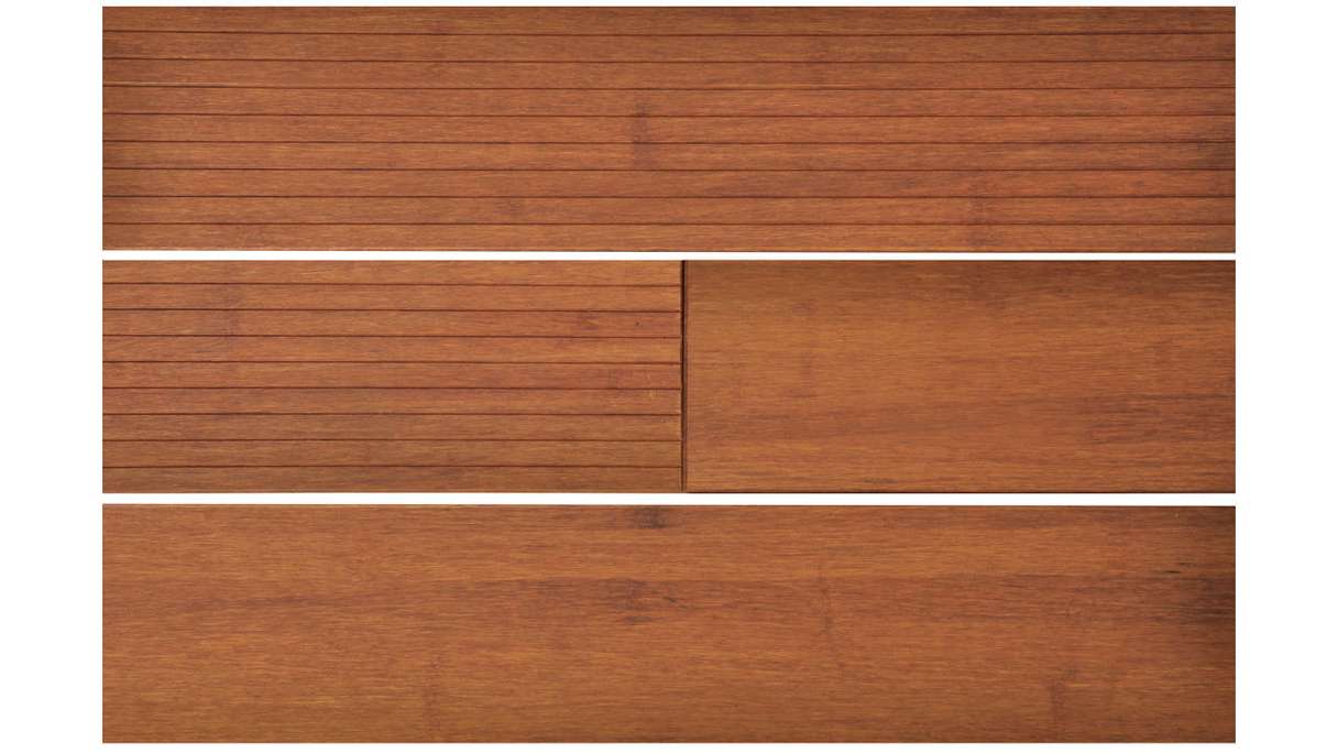 planeo Holzterrasse Massivdiele Bambus Hell glatt/fein genutet - 1850 x 137 x 20 mm