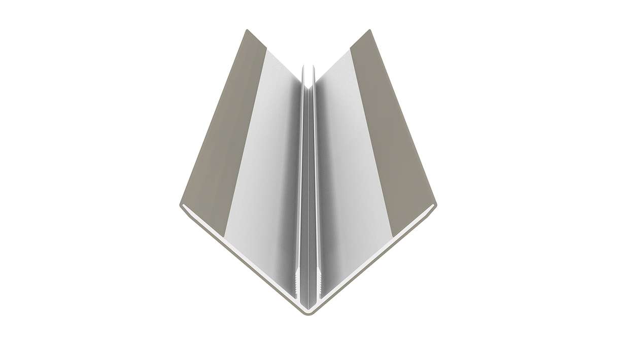 planeo LINEA - Alu CoEx Außeneckprofil Hellgrau 3000 x 66 x 66 mm