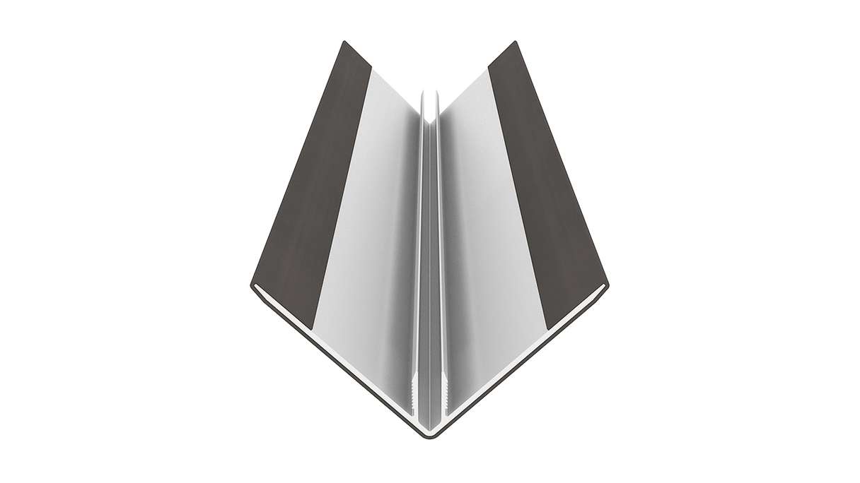 planeo LINEA - Alu CoEx Außeneckprofil Dunkelgrau 3000 x 66 x 66 mm
