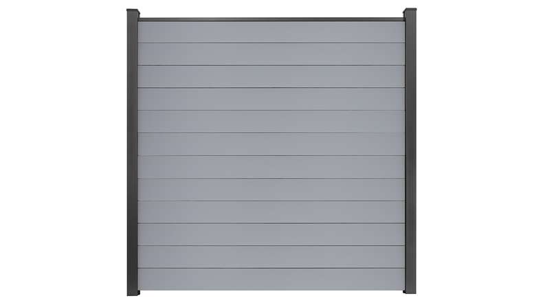 planeo Gardence Simply Small - PVC-Steckzaun Silbergrau 180 x 180 cm