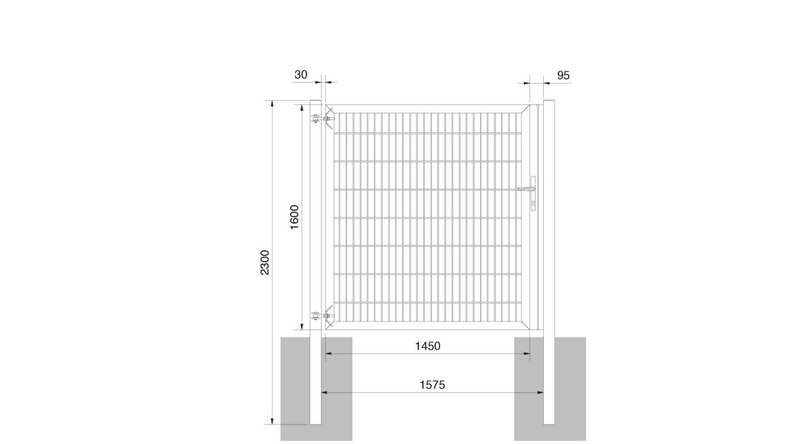 planeo Universaltor schwer 1-flg. Moosgrün H 1600 x B 1575 mm inkl. Torpfosten