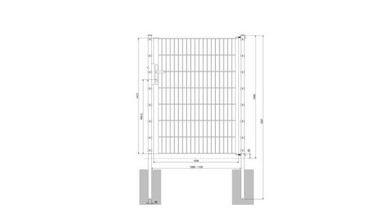 planeo Universaltor leicht 1-flg. Anthrazit H 1400 x B 1090 mm inkl. Torpfosten