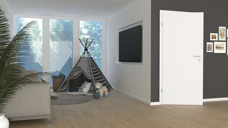 planeo Innentür PUREA Calma Weiß 9003 Designkante | SMH - 2110 x 610|735|860|985 mm