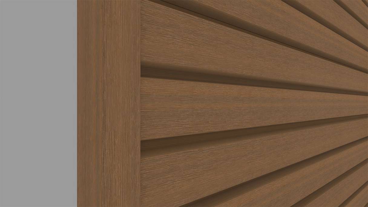 planeo LINEA Wide - WPC CoEx Fassadenverkleidung Burma Teak 2900 x 181 mm