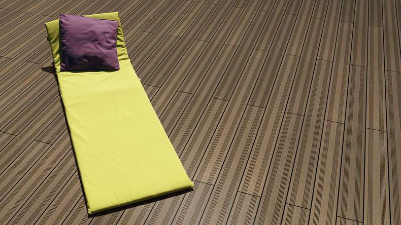 Planeo SolidWood WPC Terrassendiele - Erdbraun 3,6m französisch/struktur 3D