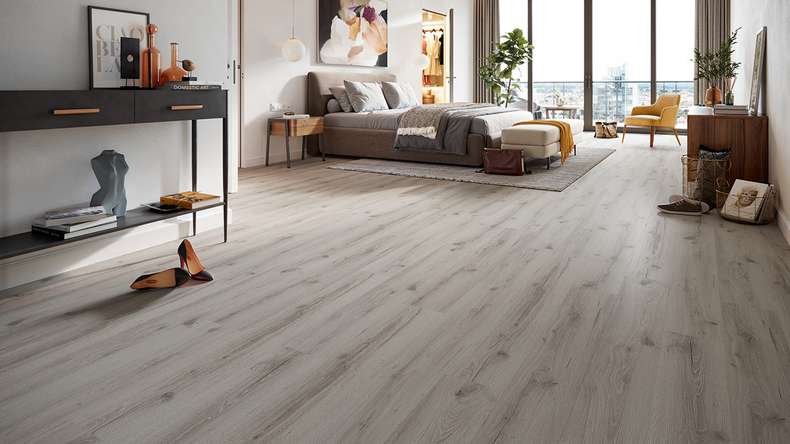 planeo Rigid Klick Vinyl - HOMEtec Basic 30 IXPE Grey Oak | Trittschalldämmung integr. (RP-E30-6)