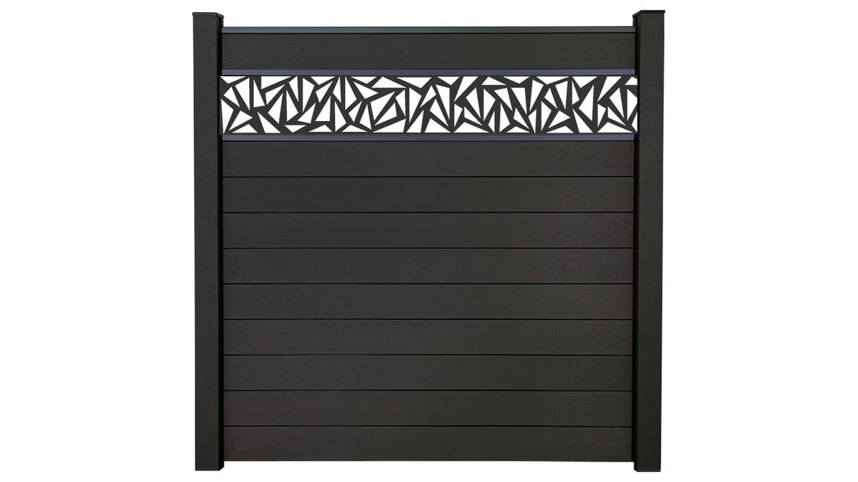 planeo Gardence Strong - BPC-Steckzaun Triangle Anthrazitgrau 180 x 180 cm