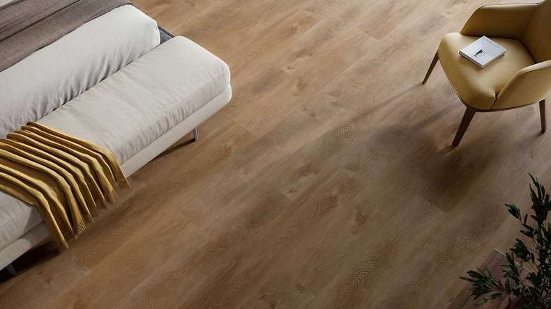 planeo Rigid Klick Vinyl - HOMEtec Basic 30 IXPE Warm Meadow Oak | Trittschalldämmung integr. (RP-E30-1)