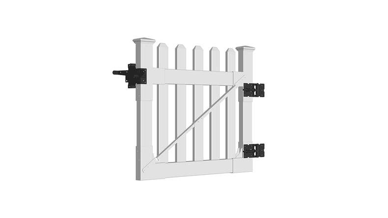 planeo Privara - PVC Vorgartenzaun Tür Weiß - UV-Beständig | 100 x 80 cm