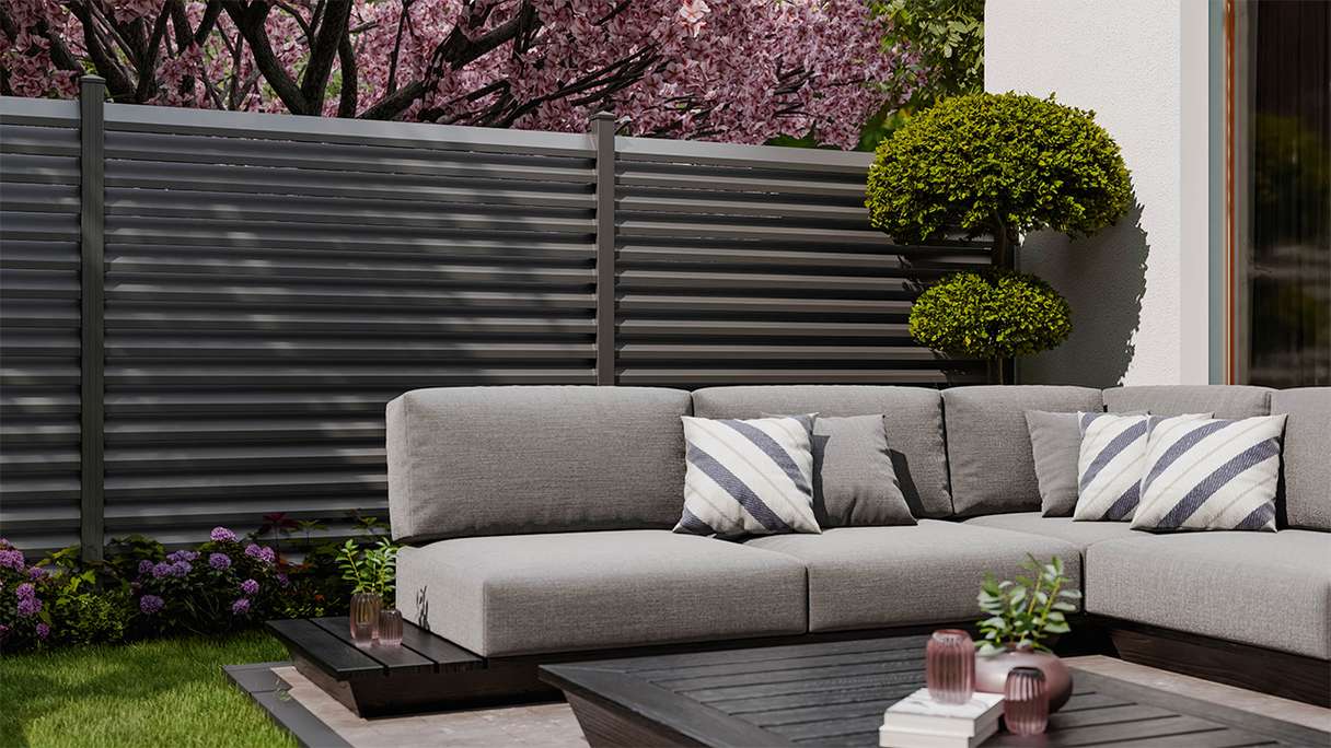 planeo Gardence Metallic Rhombus - Alu-Gartenzaun Quadratisch Anthrazit | DB703