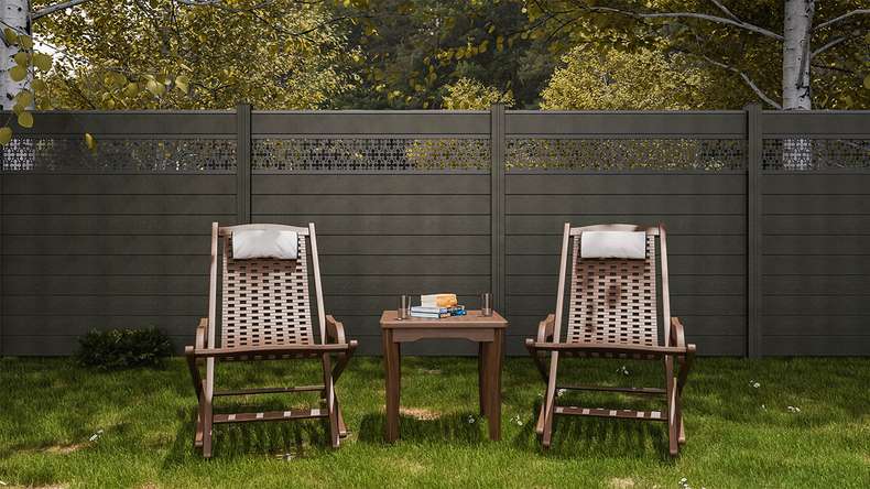 planeo Gardence Strong - BPC-Steckzaun Oriental Anthrazitgrau 180 x 180 cm