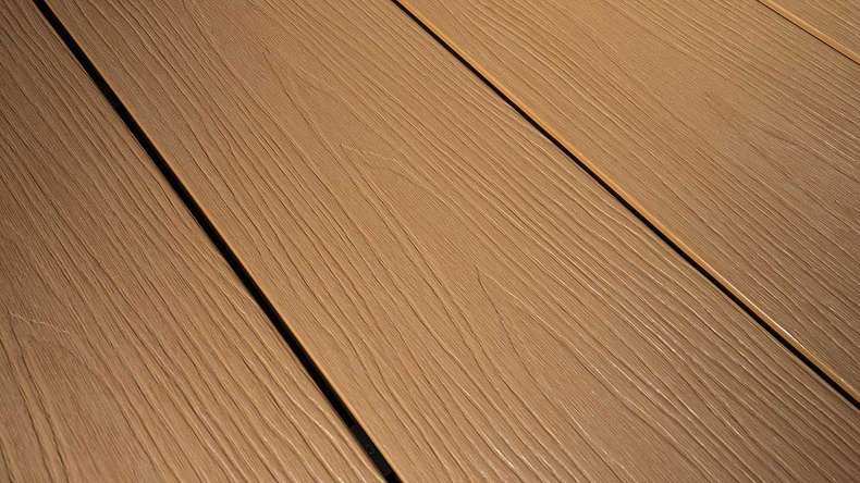 planeo MAXLine Nature - 3m WPC CoEx ummantelte XL Terrassendiele Verbundprofil leicht - Sand strukturiert/glatt gebürstet