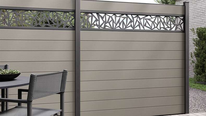 planeo Gardence Strong - BPC-Gartenzaun Quadratisch Grau
