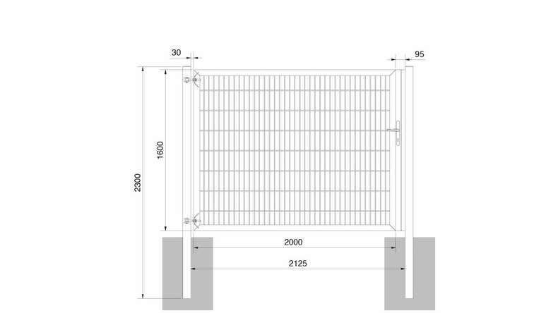 planeo Universaltor schwer 1-flg. Anthrazit H 1600 x B 2125 mm inkl. Torpfosten