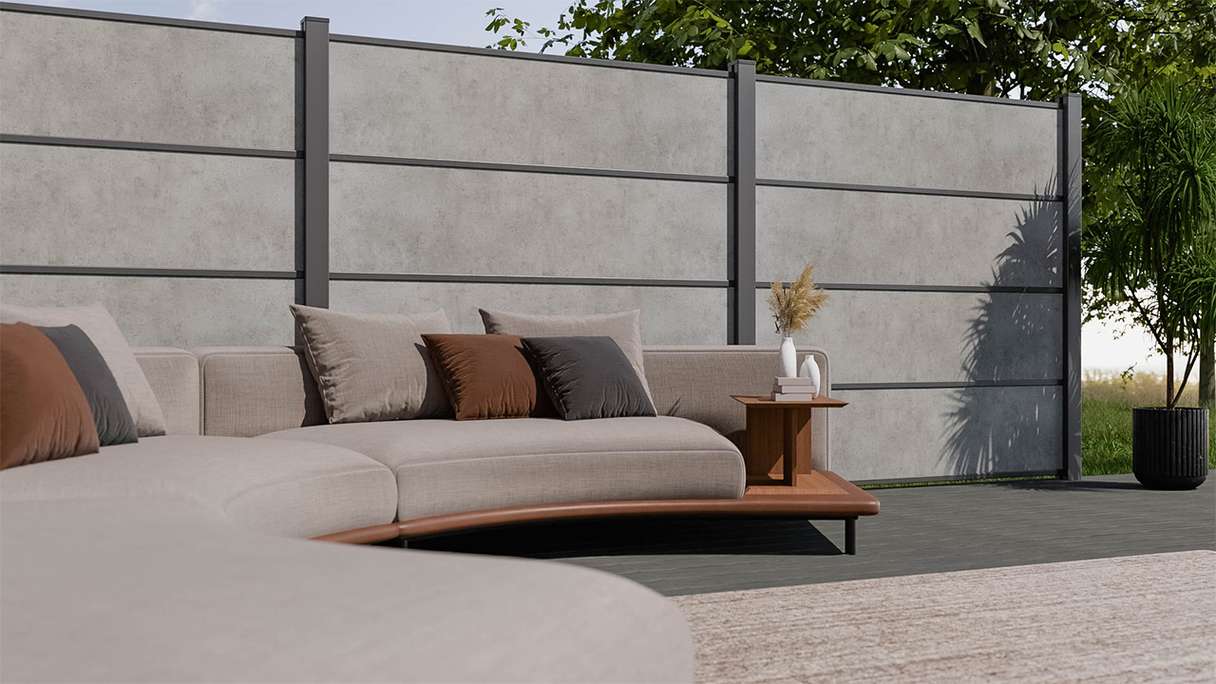 planeo Gardence Resistant - Einzelprofil Betongrau 180 x 45 x 8mm