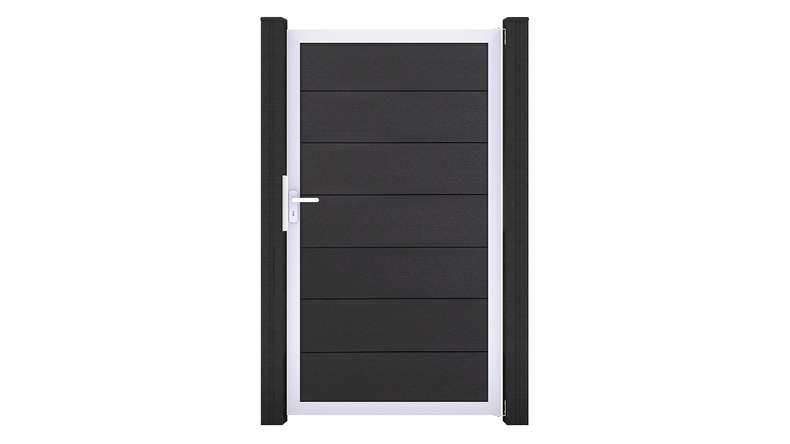 planeo Gardence Strong XL - BPC-Universaltor Anthrazitgrau mit Alurahmen Silber 100 x 180 x 4 cm