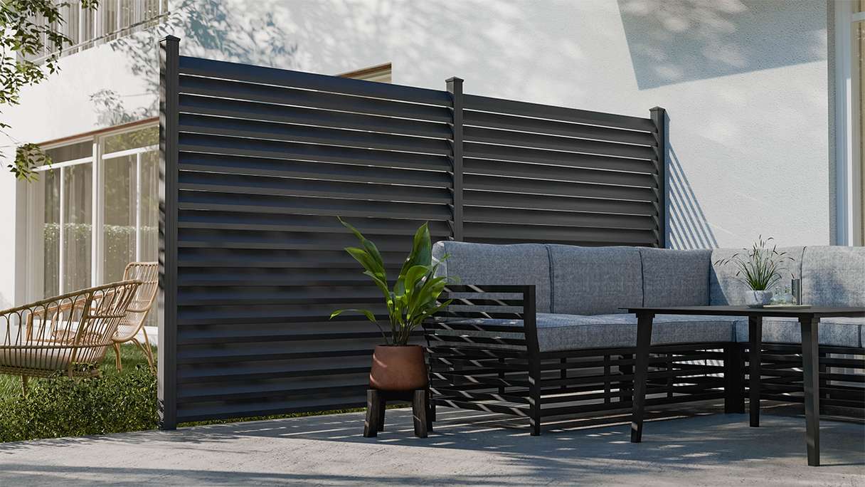 planeo Gardence Metallic Rhombus - Alu-Gartenzaun Quadratisch Anthrazit | DB703