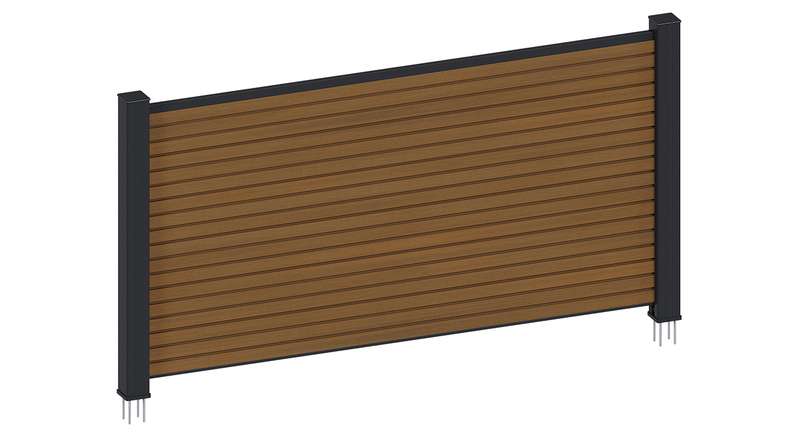 planeo LINEA - WPC CoEx Rhombus Vorgarten Steckzaun Burma Teak 180 x 90 cm