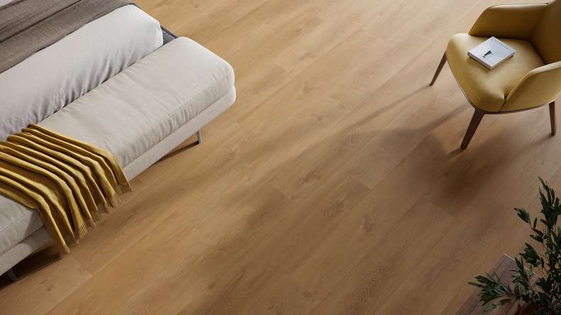 planeo Rigid Klick Vinyl - HOMEtec Pro 50 IXPE Sunrise Mellow Oak | Trittschalldämmung integr. (RP-E50-1)