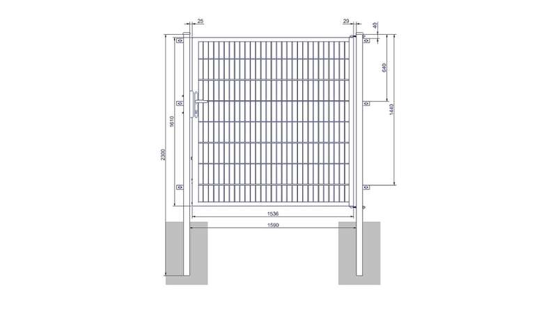 planeo Universaltor medium 1-flg. Moosgrün H 1600 x B 1590 mm inkl. Torpfosten