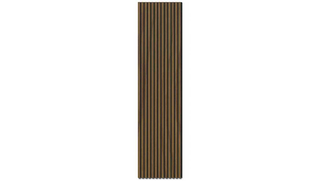 planeo Akustikpaneele - Walnuss 2480 x 600 x 21.5 mm | schwer entflammbar Brandschutz Klasse B