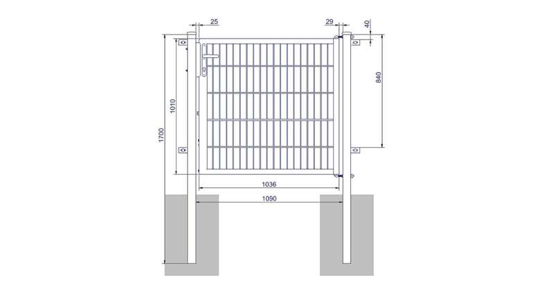 planeo Universaltor medium 1-flg. Anthrazit H 1000 x B 1090 mm inkl. Torpfosten