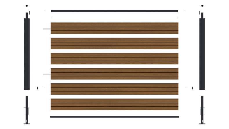 planeo LINEA - WPC CoEx Rhombus Vorgarten Steckzaun Burma Teak 180 x 90 cm