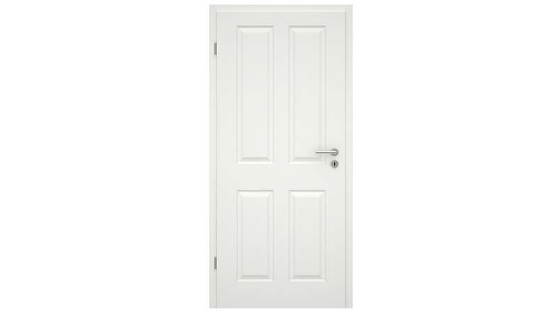 planeo Landhaus-Innentür VELA Casa 4F Weißlack 9010 Rundkante | lackiert - 2110 x 610|735|860|985 mm