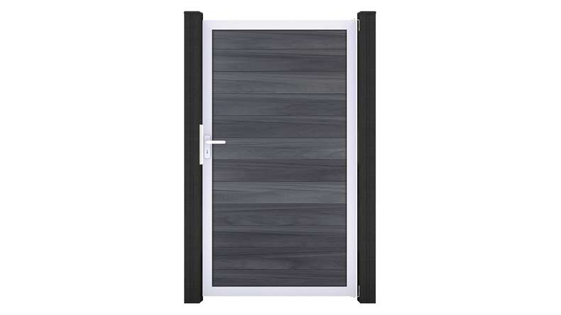 planeo Gardence Strong - BPC-Universaltor Steingrau co-ex mit Silber-Alurahmen 100 x 180 cm